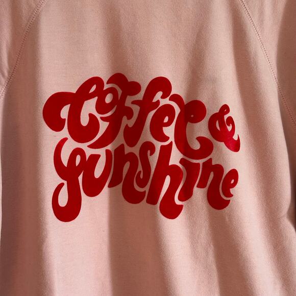 Wildfox Pink Coffee & Sunshine Oversized Felt Sweater - Picture 4 of 9